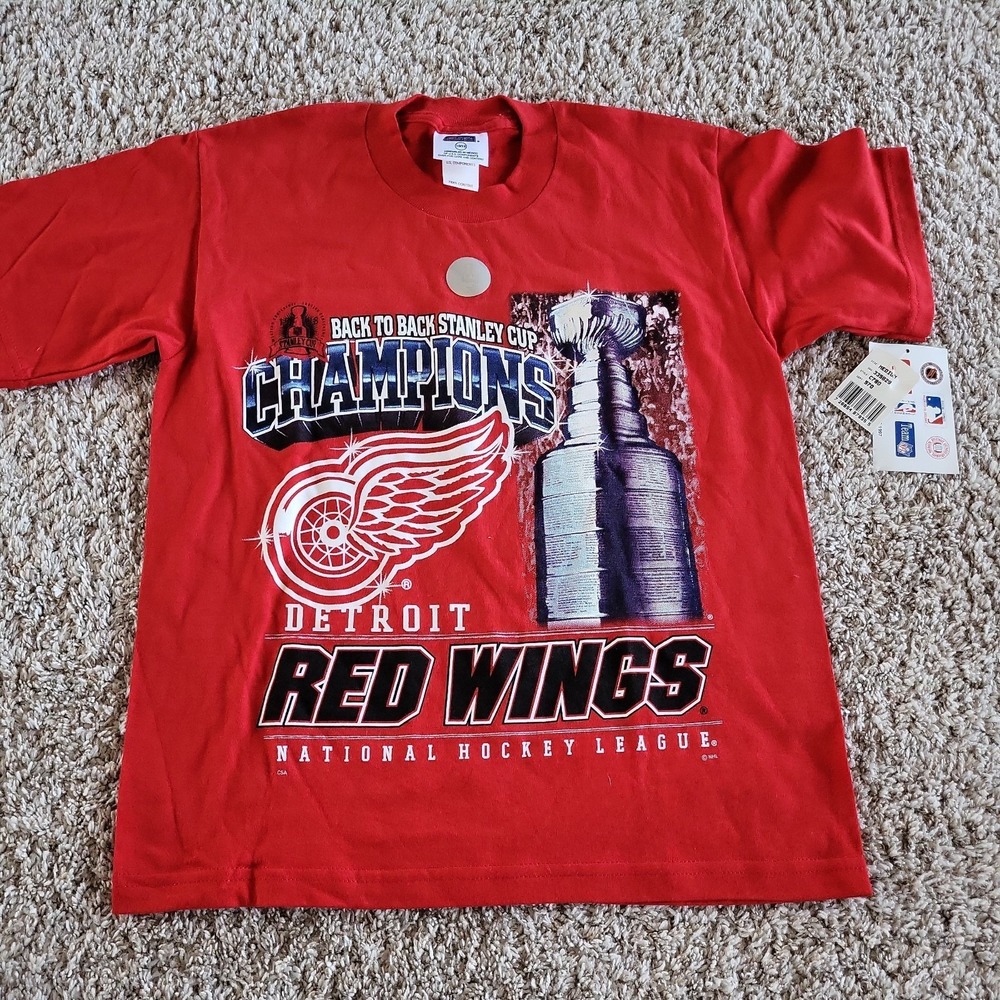 Vintage NWT Detroit‎ Red Wings NHL 1997 Stanley Cup Champions Red Kids 10/12 M